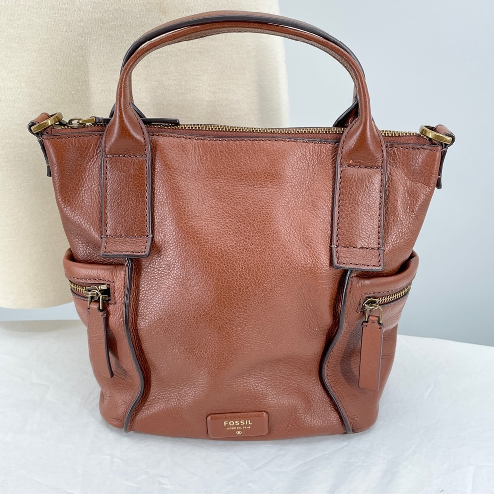 Fossil Brown Leather Satchel